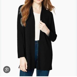 Jones New York Collection‎ black open front cardigan size XL